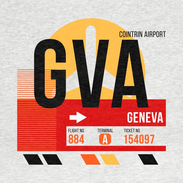 Geneva (GVA) Airport // Sunset Baggage Tag by Now Boarding